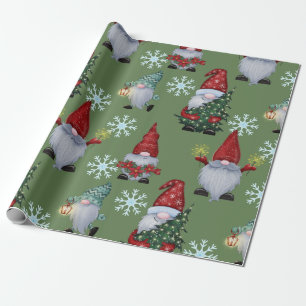 Papier Cadeau Gnomes de neige de Noël