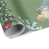 Papier Cadeau Gnomes de neige de Noël (Coin rond)