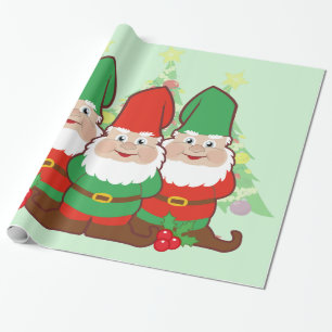 Papier Cadeau Gnomes de Noël