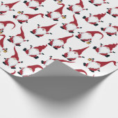 Papier Cadeau Gnomes de Noël avec Fête de l'aquarelle lanterne (Coin)