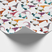 Papier Cadeau Gnomes de Noël avec Fête de l'aquarelle lanterne (Coin)