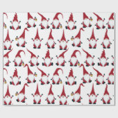 Papier Cadeau Gnomes de Noël avec Fête de l'aquarelle lanterne (Plat)