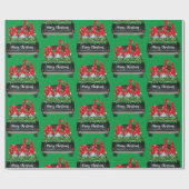 Papier Cadeau Gnomes De Noël Dans Un Camion (Plat)