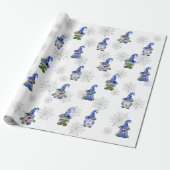 Papier Cadeau Gnomes de Noël et flocons de neige (Déroulé)
