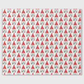 Papier Cadeau Gnomes de Noël joyeux (Plat)