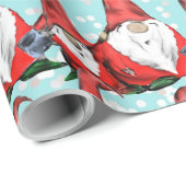 Papier Cadeau Gnomes de Noël joyeux de vacances (Coin rond)