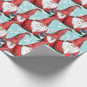 Papier Cadeau Gnomes de Noël joyeux de vacances (Coin)