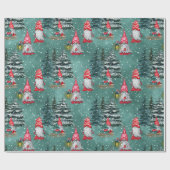 Papier Cadeau Gnomes En Hiver (Plat)