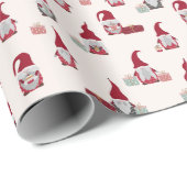 Papier Cadeau Gnomes et cadeaux de Noël Pays rustique (Coin rond)