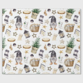 Papier Cadeau Gnomes et décorations rustiques de Noël (Plat)
