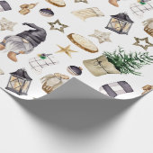 Papier Cadeau Gnomes et décorations rustiques de Noël (Coin)