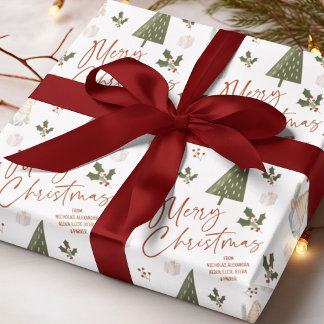 Papier Cadeau Gnomes Merry Christmas FROM Custom Name 