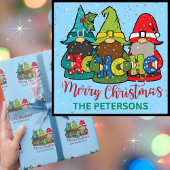Papier Cadeau Gnomes mignons Joyeux Noël