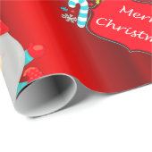 Papier Cadeau Gnomes mignons Noël rouge (Coin rond)