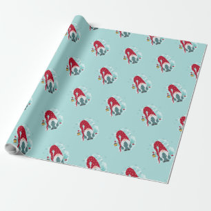 Papier Cadeau Gnomes mignons Snowflakes Joyeux Noël