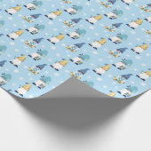 Papier Cadeau Gnomes très tendance Winter Gold Blue (Coin)
