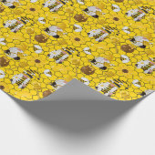 Papier Cadeau Gnomes Yellow Sunflower Bees Miel (Coin)