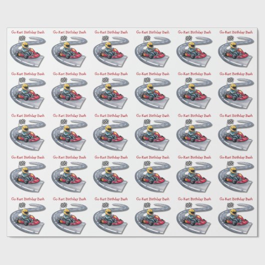 Papier Cadeau Go-Kart Anniversaire Bash (Plat)