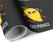 Papier Cadeau Go Mango Funny Running Mango Pun Dark BG (Coin rond)