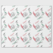 Papier Cadeau GOATS stylisés Joyeuses vacances (Plat)