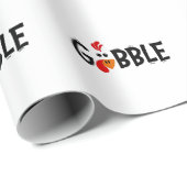 Papier Cadeau Gobble Funny Thanksgiving Turquie fête (Coin rond)