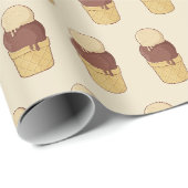 Papier Cadeau Gobelet de glace à deux boules (Coin rond)
