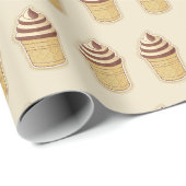Papier Cadeau Gobelet de glace à deux parfums (Coin rond)