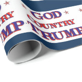 Papier Cadeau God Country Trump (Coin rond)