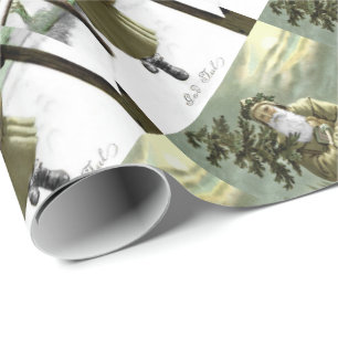 Papier Cadeau God Jul Swedish Père Noël