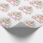 Papier Cadeau GODDAUGHTER Rose Gold Parties scintillant Fleurs U (Coin)