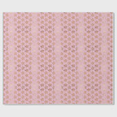 Papier Cadeau Goid Foil Daisées Sur Rose (Plat)