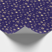 Papier Cadeau Gold and Blue Celestial (Coin)