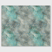 Papier Cadeau Gold Aqua Turquoise Empreinte de léopard bleu (Plat)