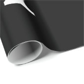 Papier Cadeau Gold Black Parties scintillant de luxe Glam Monogr (Coin rond)