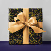 Papier Cadeau Gold Black Spider Webbing Spiderweb Halloween