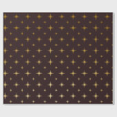 Papier Cadeau Gold Bronze Café Étoiles de chocolat Heraldique (Plat)