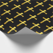 Papier Cadeau Gold Brush Cross Christian Religieux Crucifix Dieu (Coin)