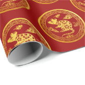Papier Cadeau Gold China Papier coupé Rat Année Choisir C WP (Coin rond)