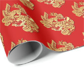 Papier Cadeau Gold Chine Papier découpé Année de lapin Choisir C (Coin rond)