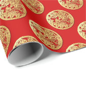 Papier Cadeau Gold Chine papier découpé Tiger Année Choisissez l (Coin rond)