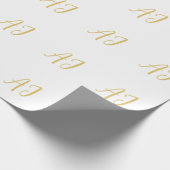 Papier Cadeau Gold Color Monogram Professional Classical Initial (Coin)