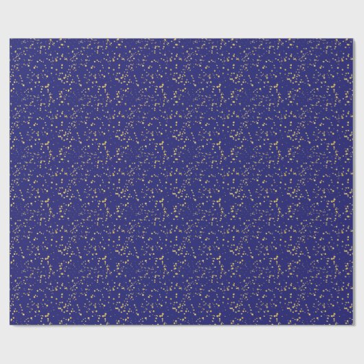 Papier Cadeau Gold Confetti Dots Midnight Blue (Plat)