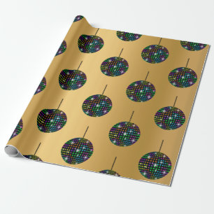 Papier Cadeau GOLD Discoball ANNIVERSAIRE MARIAGE WRAP