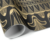 Papier Cadeau Gold et Black Art Déco (Coin rond)