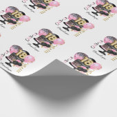 Papier Cadeau Gold et Black Cake 18e anniversaire Nom (Coin)