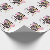 Papier Cadeau Gold et Black Cake 19e anniversaire Nom (Coin)