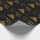 Papier Cadeau Gold et Black Happy Ramadan Kareem 2024 (Coin)