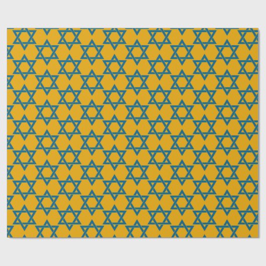 Papier Cadeau Gold et Blue Hanoukka (Plat)