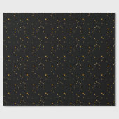 Papier Cadeau Gold Flakes Noir (Plat)