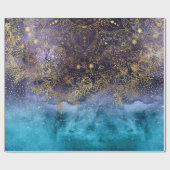 Papier Cadeau Gold floral mandala and confeti image (Plat)